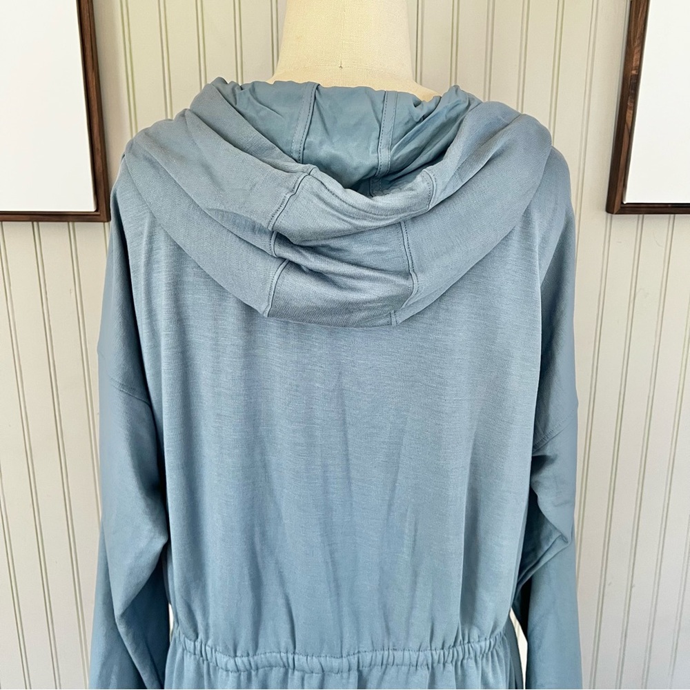 Soft Surroundings Spring Blue Shirt Dress with a gathered waist Size 1X - Picture 7 of 10